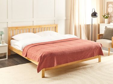 Cotton Bedspread 200 x 220 cm Red MARAKA