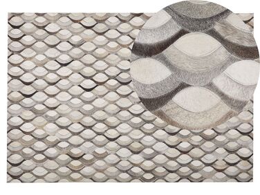 Dywan patchworkowy skórzany 140 x 200 cm brązowo-beżowy KIRCA