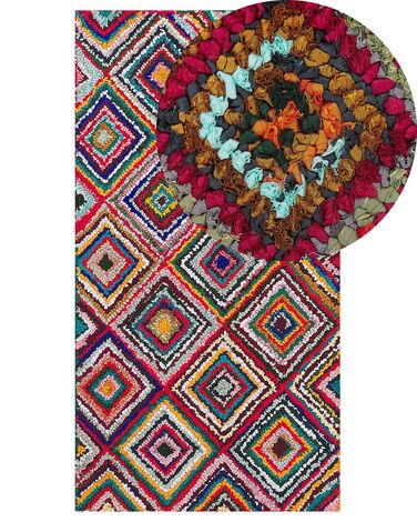 Alfombra de algodón multicolor 80 x 150 cm KAISERI