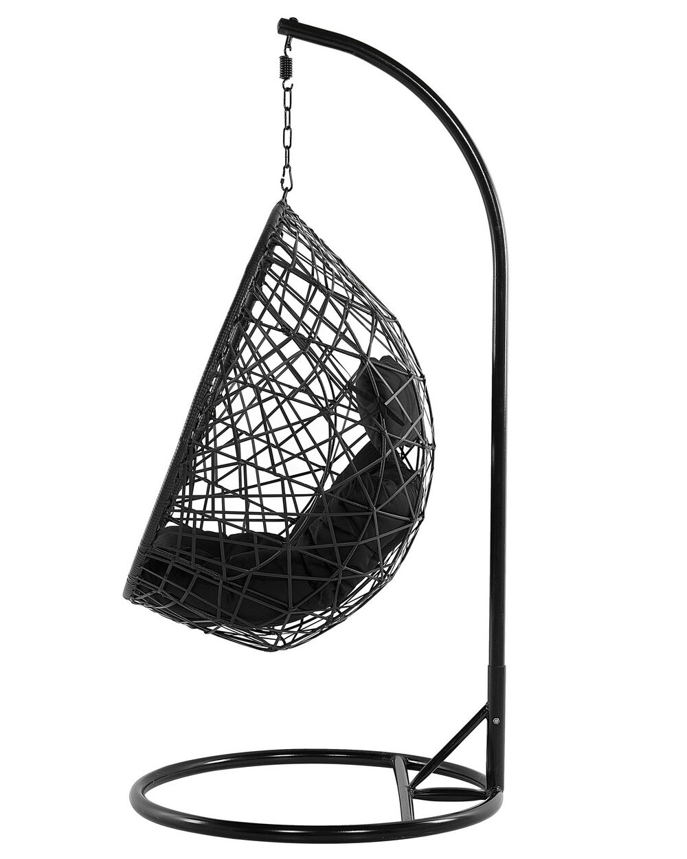 Hängesessel mit Gestell Rattan schwarz ø 96 cm ALATRI | Beliani.at
