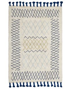 Matto puuvilla beige/sininen 160 x 230 cm ERZINCAN Matto puuvilla beige/sininen 160 x 230 cm ERZINCAN