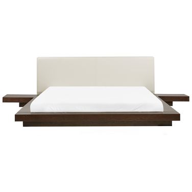 Eu Super King Size Bed With Bedside Tables Dark Wood Zen Beliani Sk Bedside Tables Dark Wood Zen Beliani Sk, Types Of King Size Beds