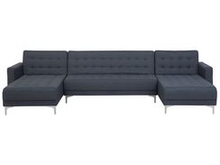 5-istuttava tummanharmaa kangasverhoiltu U-kulmavuodesohva ABERDEEN