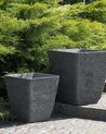 Vaso para plantas em pedra cinzenta 49 x 49 x 53 cm DELOS_692612