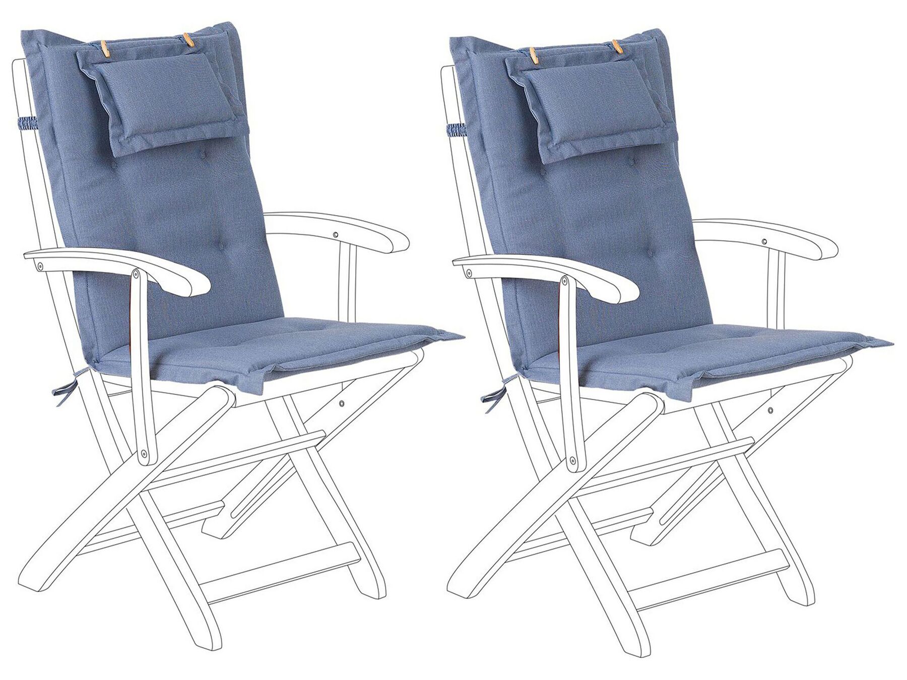 Set of 2 Outdoor Seat/Back Cushion Blue MAUI | Beliani.co.uk