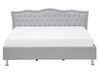 Fabric EU King Size Ottoman Bed Grey METZ_883863
