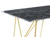Dining Table 140 x 80 cm Marble Effect Black with Gold KENTON_785249