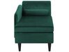 Chaise longue velluto verde smeraldo e legno scuro destra LUIRO_772129