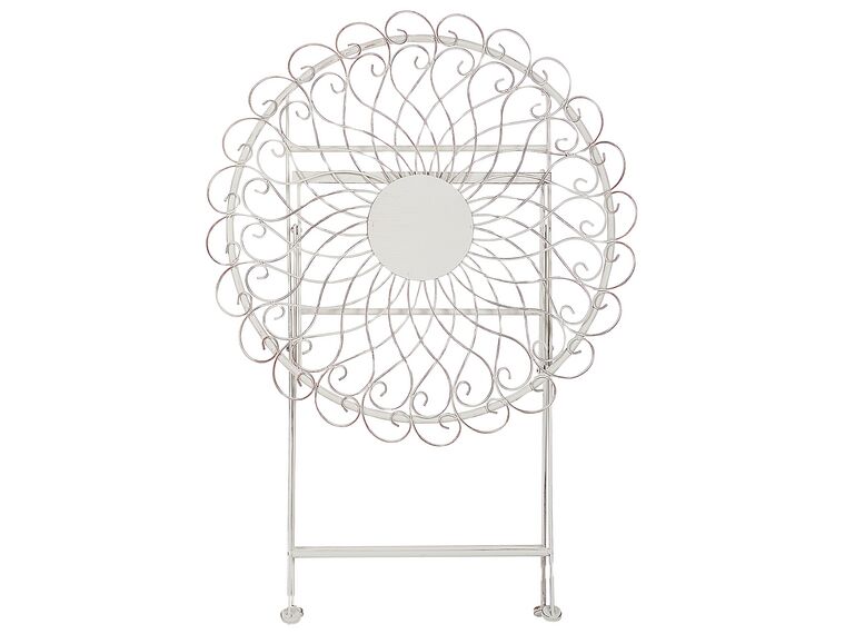 hjh LIVING Tavolino rotondo, tavolino piccolo ALLRUND tavolo da balcone in metallo, tavolino portaoggetti, struttura pieghevole, nero