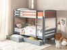 Dřevěná patrová postel s úložným prostorem 90 x 200 cm šedá REGAT_877156