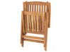 Conjunto de jardín de madera de acacia con 6 sillas y cojines azules JAVA_788435