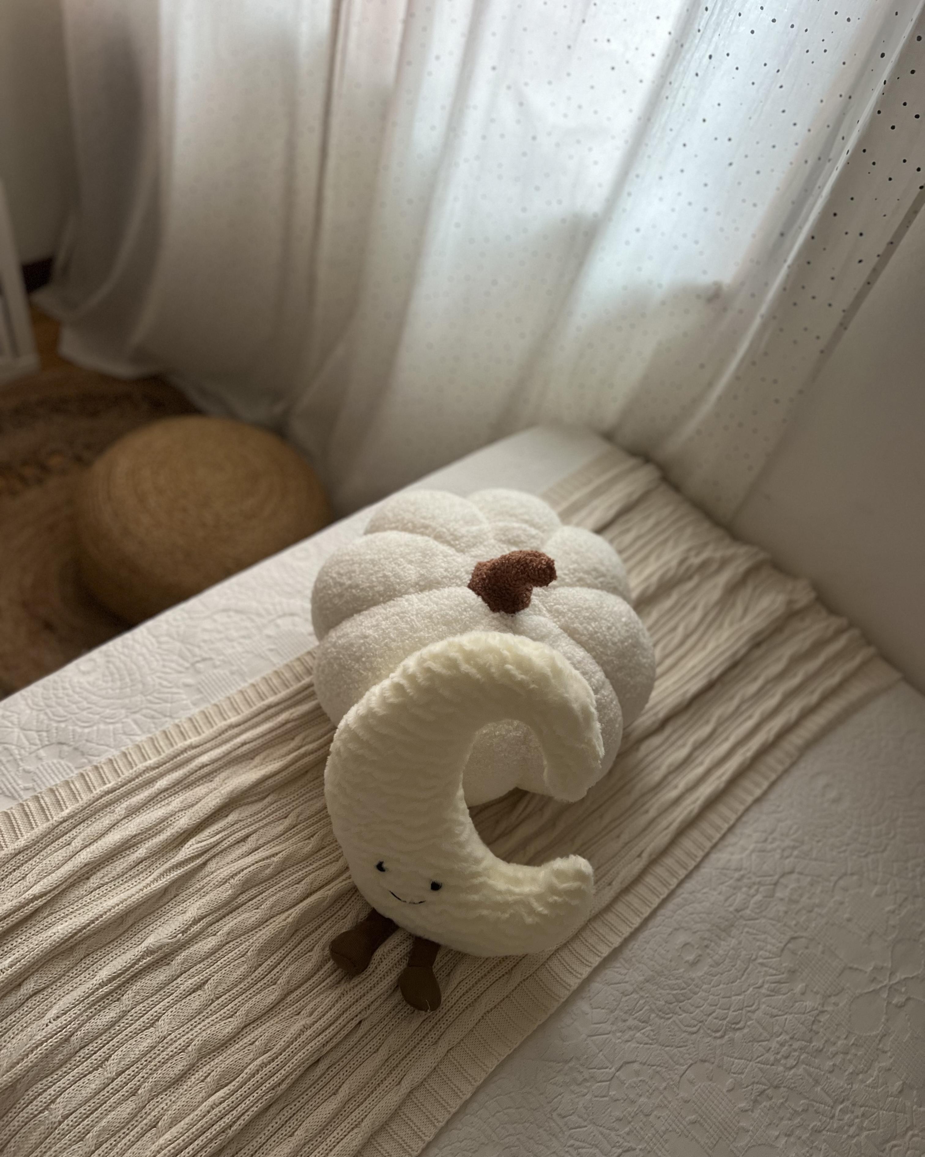 Conjunto 2 almofadas decorativas forma de abóbora tecido bouclé branco ⌀ 35 cm MUNCHKIN_913410