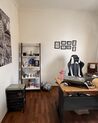 Bürostuhl Kunstleder schwarz / weiß höhenverstellbar mit Fußstütze GAMER_918352