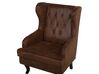 Faux Leather Wingback Chair Brown ALTA_716602