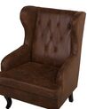 Faux Leather Wingback Chair Brown ALTA_716602