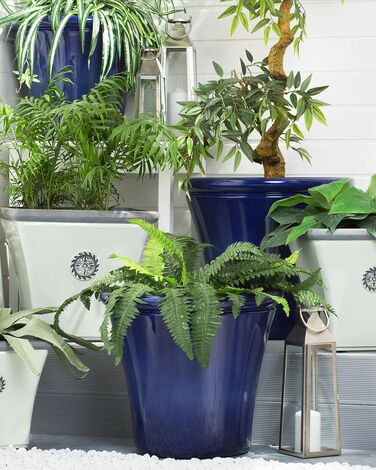 Set of 2 Plant Pots ⌀ 55 cm Navy Blue KOKKINO
