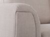 Canapé angle à gauche 4 places en tissu beige avec pouf OSLO_66429