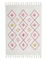 Alfombra de algodón blanco/rosa/amarillo 160 x 230 cm CAVUS_839828