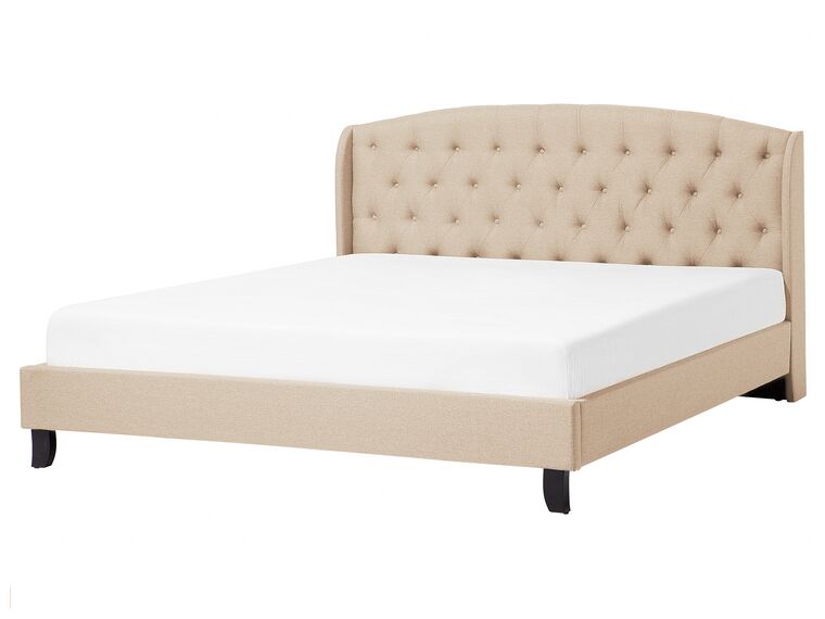 Čalúnená béžová posteľ 160x200 cm BORDEAUX_708332