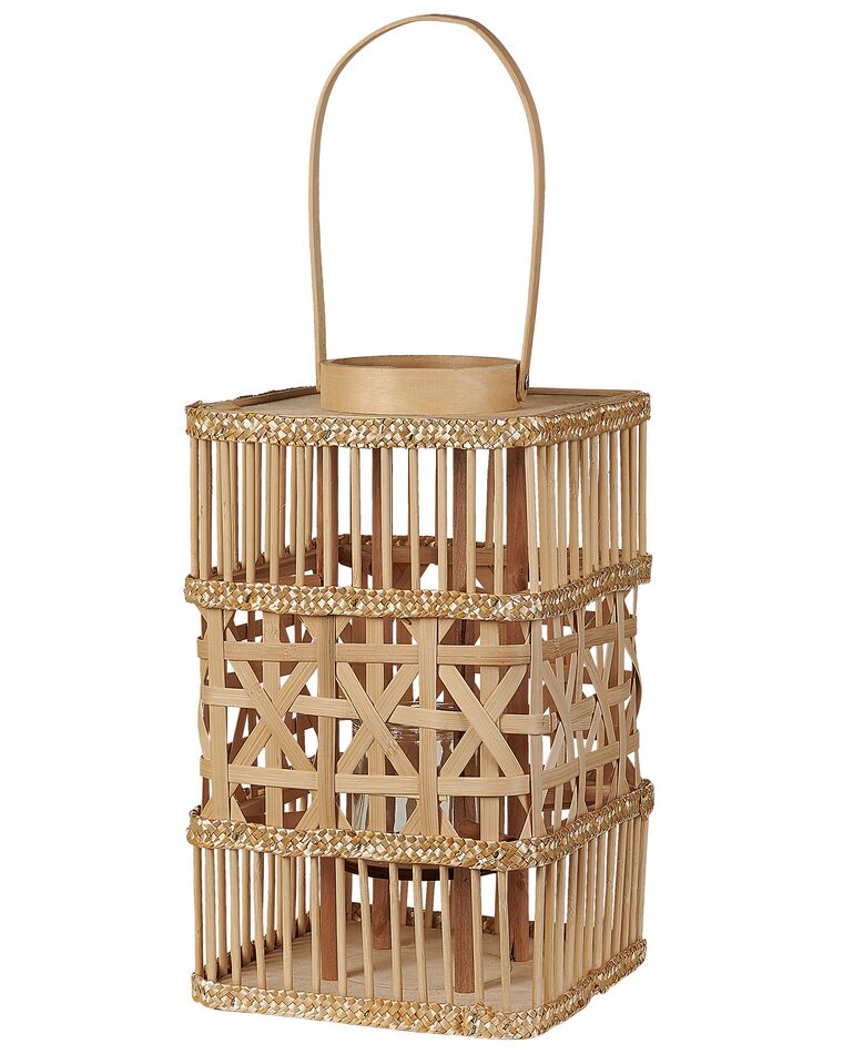 Lanterna de bambu cor natural 35 cm LUMBIS_827917