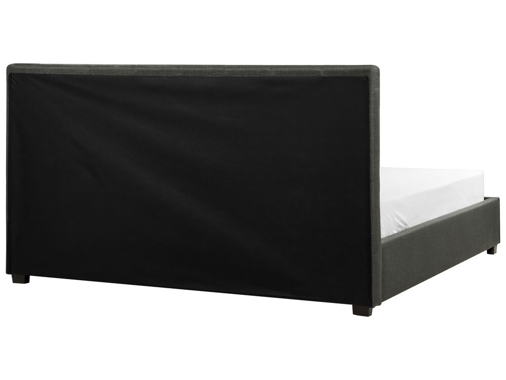 Cama tapizada con almacenaje gris oscuro 180x200 cm LA ROCHELLE