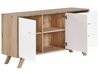 3 Drawer Sideboard White and Light Wood FORESTER_797388