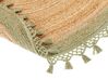 Round Jute Area Rug ⌀ 140 cm Beige and Green MARTS_869932