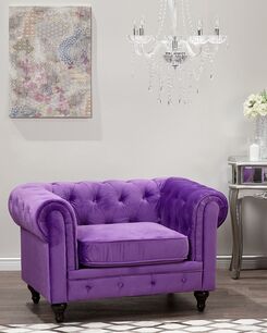 Nojatuoli sametti violetti CHESTERFIELD Nojatuoli sametti violetti CHESTERFIELD