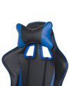 Silla de oficina reclinable de piel sintética negro/azul oscuro GAMER_738223