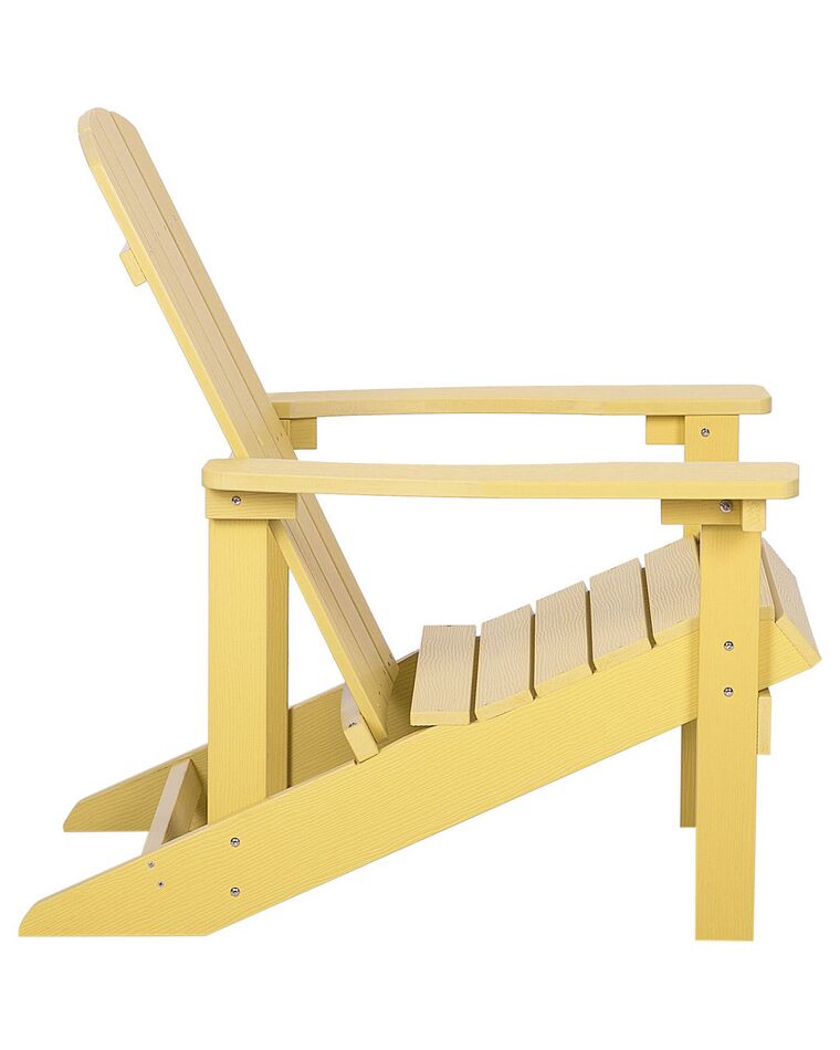 Garden Chair with Footstool Yellow ADIRONDACK Beliani.co.uk