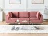 3 Seater Modular Velvet Sofa Pink EVJA_858745