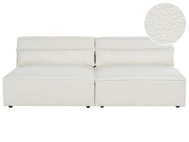 2 Seater Modular Boucle Armless Sofa White HELLNAR