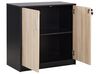 2 Door Storage Cabinet 80 cm Light Wood and Black ZEHNA_885463
