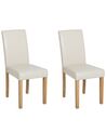 Set of 2 Faux Leather Dining Chairs Beige BROADWAY_761501