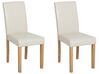 Set di 2 sedie pelle sintetica beige e legno chiaro BROADWAY_761501