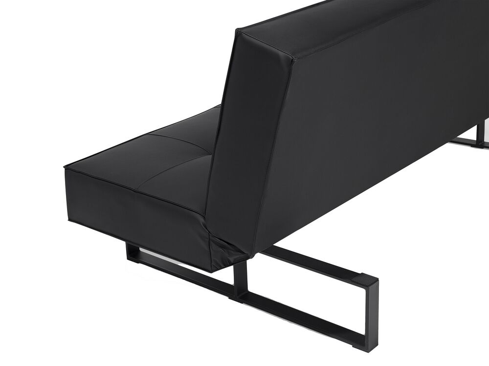 Faux Leather Sofa Bed Black DERBY Beliani.co.uk