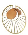 Metal Pendant Lamp Gold with Light Wood BARGO_872865
