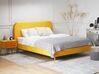 Mesa de noche de terciopelo amarillo mostaza/dorado 46 x 38 cm FLAYAT_767568