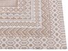 Teppich Jute beige / weiß 160 x 230 cm geometrisches Muster Kurzflor BAGLAR_853504