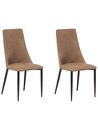 Set of 2 Faux Leather Dining Chairs Golden Brown CLAYTON_693340