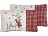 Set of 2 Cushions Reindeer Motif 30 x 50 cm Red and White SVEN_814091
