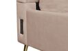 Velvet EU Double Size Bed with USB Port Taupe MIRIBEL_870569