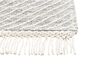 Teppich Wolle grau / weiß 160 x 230 cm geometrisches Muster Kurzflor SAVUR_862384