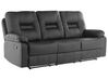 Sofa z manualną funkcją relaksu 3-osobowa ekoskóra czarna BERGEN_706870