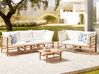 Trädgårdssoffgrupp med soffbord 5-sits bambu off-white CERRETO_909579