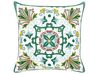 2 bawełniane poduszki dekoracyjne haftowane orientalny wzór 45 x 45 cm zielone ELANITE_902948
