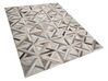 Kožený patchworkový koberec 140 x 200 cm hnědý a béžový TAYTAN_787198