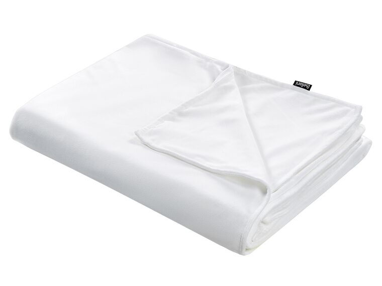 Capa de cobertor pesado em tecido branco 135 x 200 cm RHEA_891684