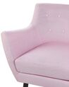 Rózsaszín és fekete kárpitozott fotel DRAMMEN_797503