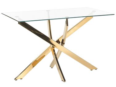 Spisebord i glas 120 x 70 cm guld MARAMO 